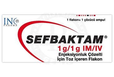 SEFBAKTAM 1G/1G IM/IV раствор для инъекций ICIN порошок ICEREN флакон (1 ADET флакон+COZUCU)