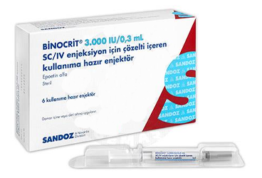 BINOCRIT 3000 IU/0,3 ML SC/IV ENJEKSIYON ICIN COZELTI ICEREN готовый к применению шприц-ручка (6 ADET)