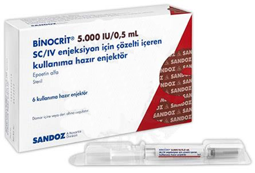 BINOCRIT 5000 IU/0,5 ML SC/IV ENJEKSIYON ICIN COZELTI ICEREN готовый к применению шприц-ручка (6 ADET)