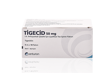 TIGECID 50 MG внутривенная инфузия COZ. ICIN лиофилизированный порошок ICEREN 10 флакон