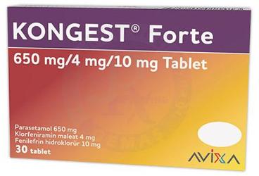 KONGEST Forte 650 MG/4 MG/10 MG таблетки (30 ADET)