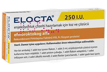 ELOCTA 250 IU IV раствор для инъекций HAZIRLAMAK ICIN порошок VE COZUCU