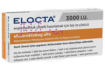 ELOCTA 3000 IU IV раствор для инъекций HAZIRLAMAK ICIN порошок VE COZUCU