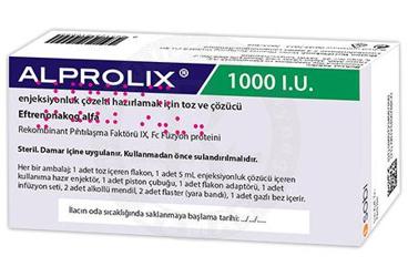 ALPROLIX 1000 IU раствор для инъекций HAZIRLAMAK ICIN порошок VE COZUCU