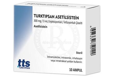 TURKTIPSAN ASETILSISTEIN 300 MG / 3 ML ENJEKSIYONLUK / раствор для инфузий (10 ампулы)