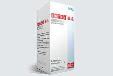 INFEX 100 MG/5 ML суспензия для приёма внутрь HAZIRLAMAK ICIN KURU порошок 100 ML