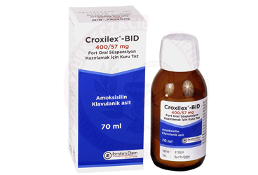 CROXILEX-BID 400/57 MG Forte суспензия для приёма внутрь HAZIRLAMAK ICIN KURU порошок (70 ML)