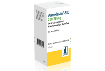 AMOKLAVIN BID 200/28,5 MG суспензия для приёма внутрь HAZIRLAMAK ICIN KURU порошок (70 ML)