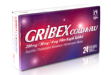 GRIBEX COLD & FLU 200 MG/30 MG/4 MG таблетки покрытые оболочкой (24 таблетки)