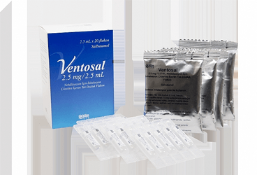VENTOSAL 2,5 MG/2,5 ML NEBULIZASYON ICIN INHALASYON COZELTISI ICEREN TEK DOZLUK 20 флакон