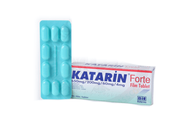 KATARIN Forte 650 MG/200 MG/60 MG/4 MG 20 таблетки покрытые оболочкой