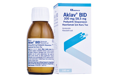 AKLAV BID 200 MG/28,5 MG детский суспензия HAZIRLAMAK ICIN KURU порошок