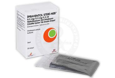 IPRAVENTOL STERI-NEB 0,5 MG/2,5 MG 2,5 ML NEBULIZASYON ICIN INHALASYON COZELTISI ICEREN TEK DOZLUK 20 ампулы