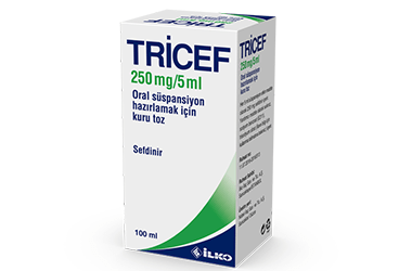 TRICEF 250 MG/5 ML суспензия для приёма внутрь HAZIRLAMAK ICIN KURU порошок 100 ML
