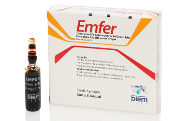 EMFER 100MG/5ML ENJEKSİYON VE INFUZYON ICIN KONSANTRE COZELTI ICEREN 5 ампулы
