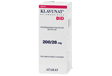 KLAVUNAT BID 200/28 MG 100 ML суспензия для приёма внутрь