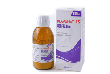 KLAVUNAT ES 600/42,9 MG суспензия для приёма внутрь ICIN KURU порошок 100 ML