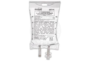 BIOFLEKS %5 DEKSTROZ %0.2 SODYUM KLORUR SOLUSYONU (PVC TORBA) 500 ML SETLI