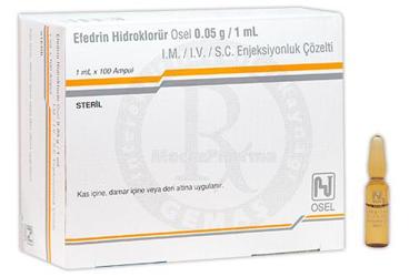 EFEDRIN HIDROKLORUR 0,05 g BIOSEL 1 MLX100 ампулы