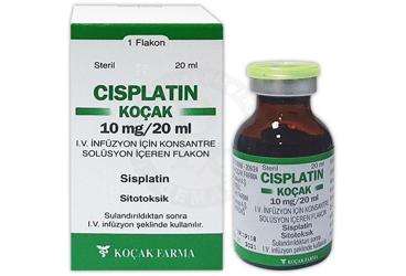 CISPLATIN-KOÇAK 10 MG/20 ML İNFÜZYON İÇİN KONSANTRE SOLÜSYON İÇEREN флакон