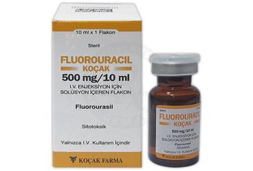 FLUOROURACIL-KOÇAK 500 MG/10 ML IV ENJEKSİYON İÇİN SOLÜSYON İÇEREN флакон