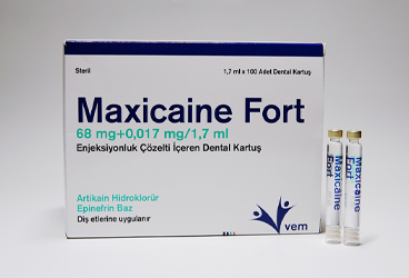 MAXICAINE Forte 68 MG+ 0.017 MG/1.7 ML раствор для инъекций ICEREN DENTAL KARTUS(100 ADET)