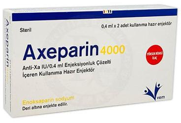 AXEPARIN ANTI XA 4000 IU/0,4 ML раствор для инъекций ICEREN готовый к применению шприц-ручка (2 шприц-ручка)
